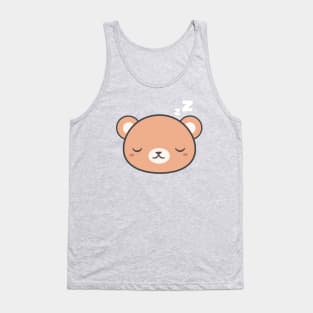 Sleepy Kawaii Cute Brown Bear Tank Top